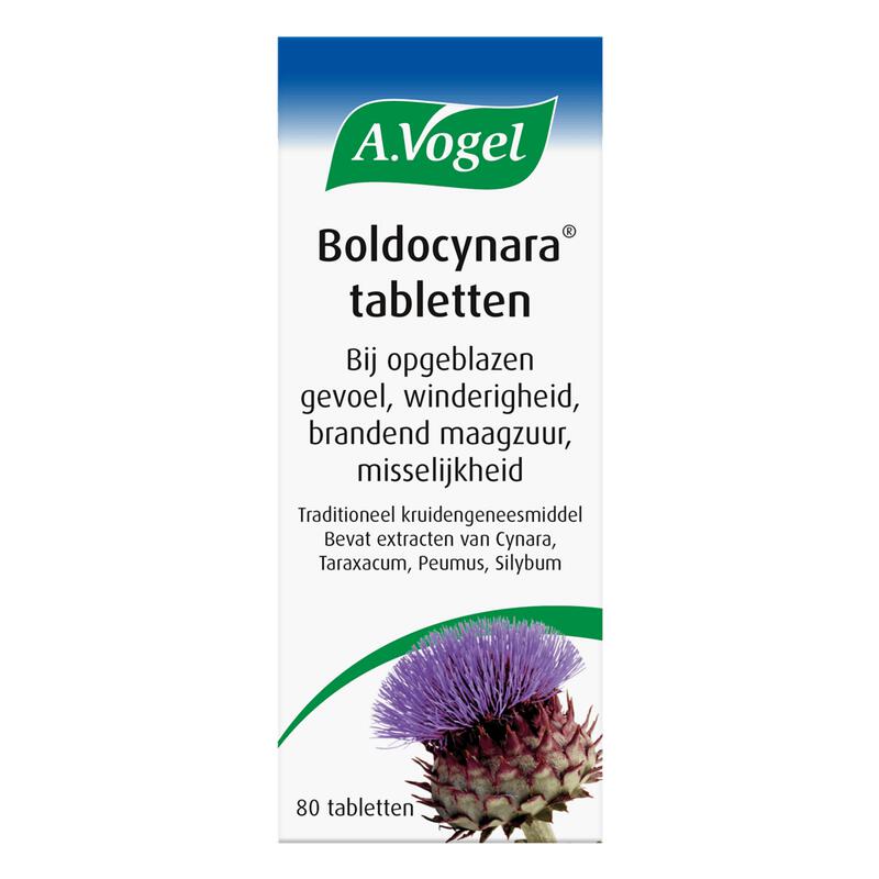 A.Vogel Boldocynara Bij Misselijkheid Opgeblazen Gevoel Tabletten 80 stuks