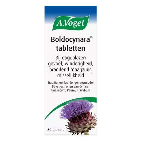 A.Vogel Boldocynara Bij Misselijkheid Opgeblazen Gevoel Tabletten 80 stuks
