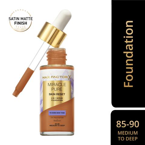 Max Factor Miracle Pure Serum Foundation 85-90 Medium To Deep 30 ML