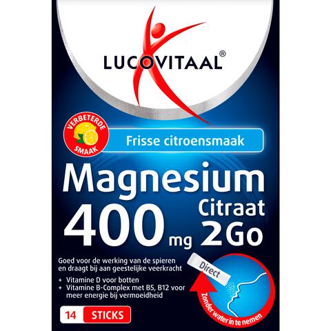 Lucovitaal Magnesium 400mg Citraat 2GO