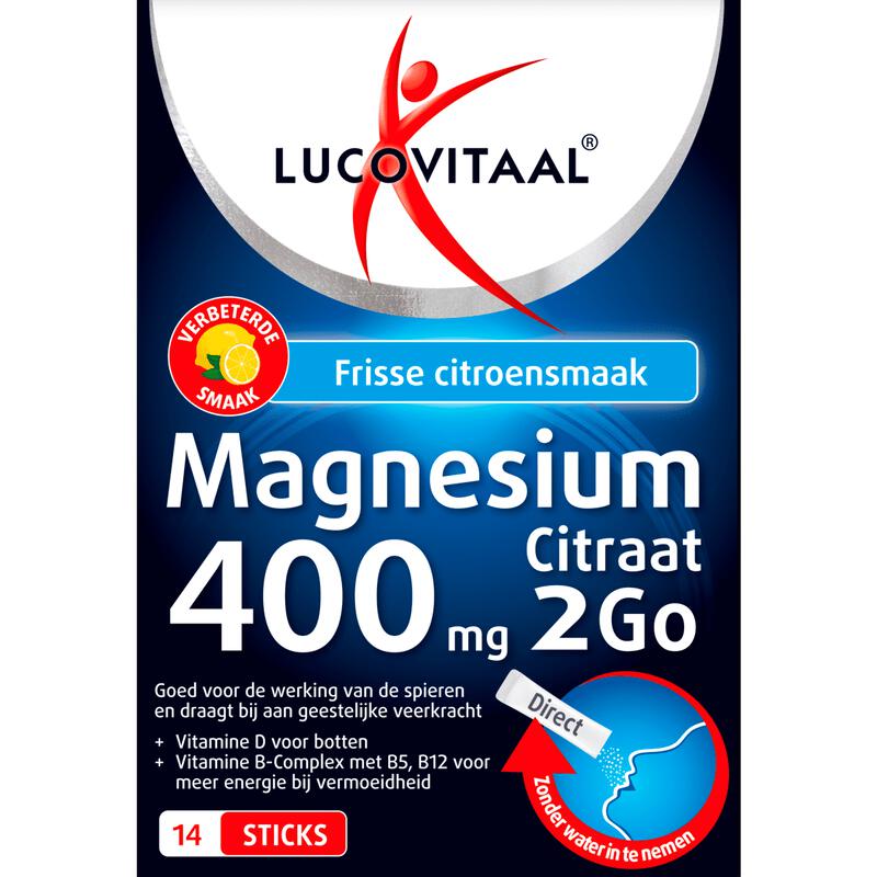 Lucovitaal Magnesium 400 MG Citraat 2GO 14 stuks