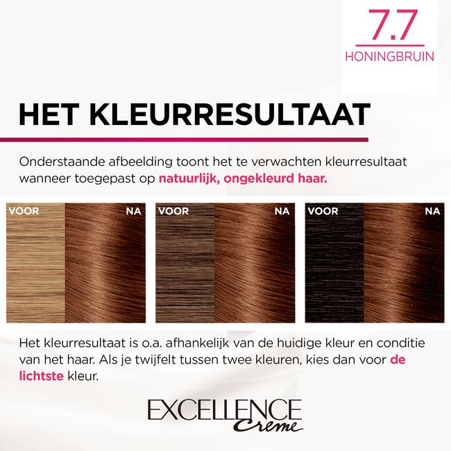 L'Oréal Paris Excellence Creme Permanente Haarverf 7.7 Honingbruin