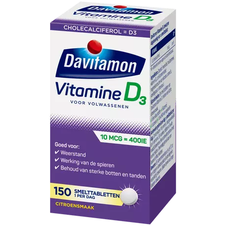 Davitamon Vitamine D3 Smelttabletten 150 stuks