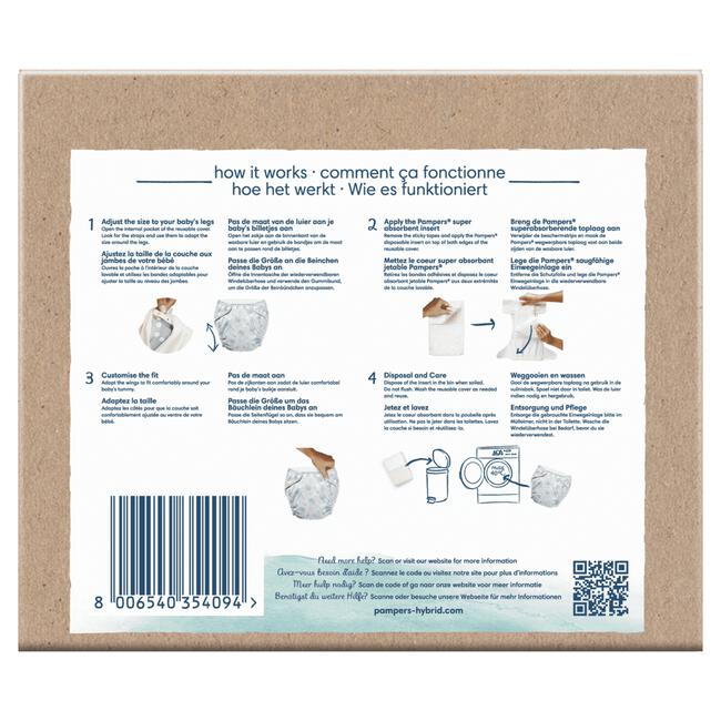 Pampers Harmonie Hybrid Wegwerpbare Toplagen Normaal 25 Stuks