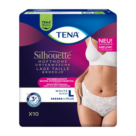 TENA Silhouette Plus Wegwerp Broekjes  Wit Low Waist  L 10 stuks