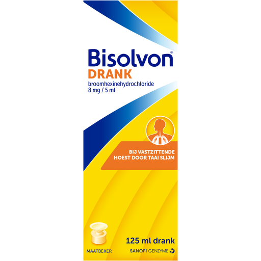 Bisolvon Drank bij Vastzittende Hoest Voor Volwassen 8 MG/5 ML 125 ML