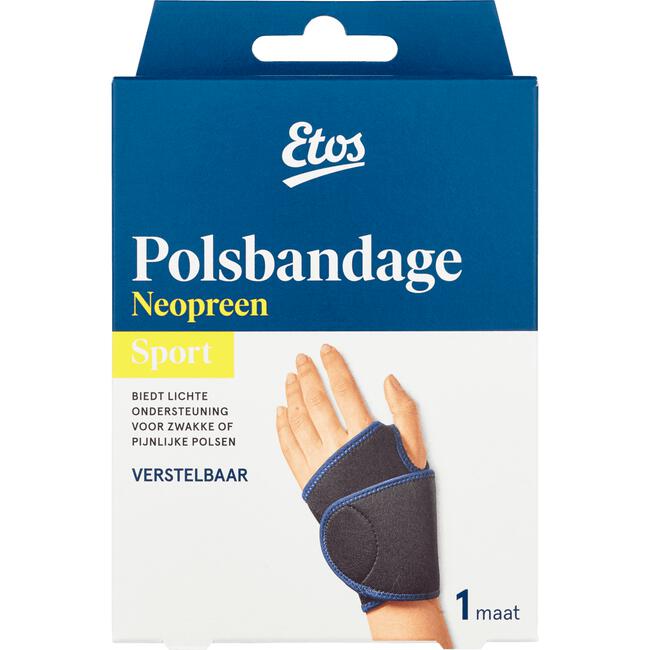 weerstand Machtig Specialiteit Etos Polsbandage Zwart 1 EA | Etos