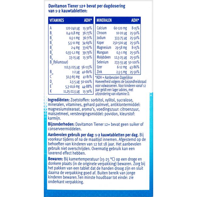 Davitamon Multi Boost 12+ Kauwvitamines Aardbei