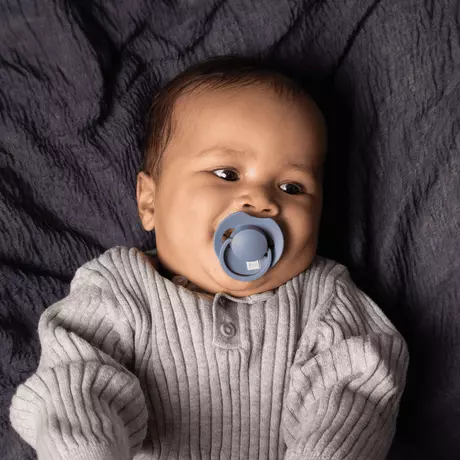 Difrax LOVI Prime Fopspeen 0-6M Baby Blue/Blue 2 stuks