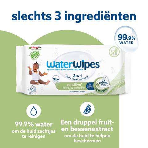 WaterWipes Snoetendoekjes Plasticvrij Gevoelige Huid Voordeeldoos 9x60