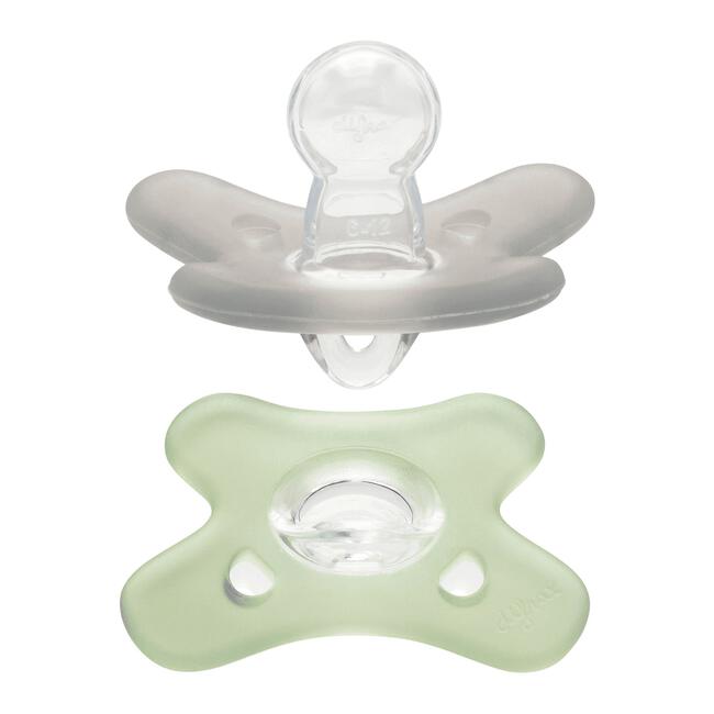Difrax Fopspeen natural siliconen 6-12M Stone/ Sage