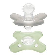Difrax Fopspeen natural siliconen 6-12M Stone/ Sage