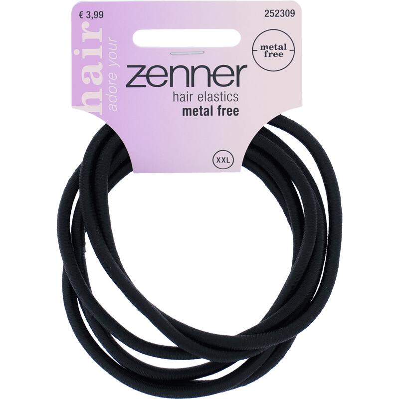 Zenner Haarelastiek MF XL Zwart 6 stuks