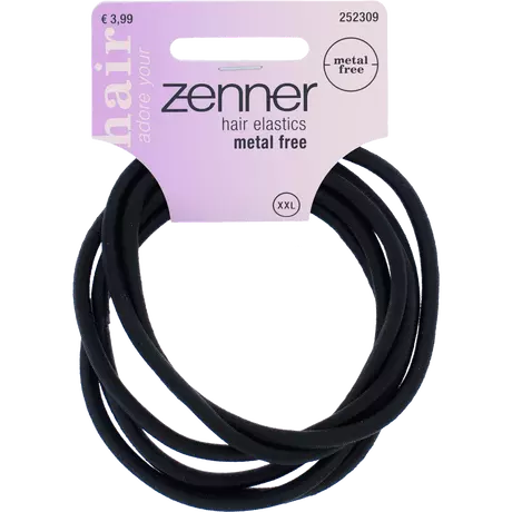 Zenner Haarelastiek MF XL Zwart 6 stuks
