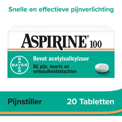 Aspirine 100 mg helpt bij pijn 20 tabletten