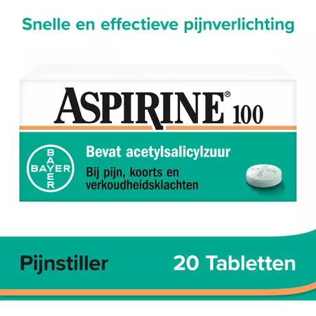 Aspirine 100 MG Helpt Bij Pijn Tabletten 20 stuks
