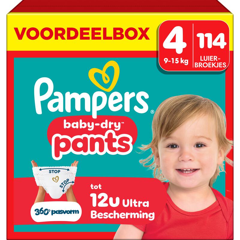 Pampers Baby Dry Pants Voordeelbox Luierbroekjes Maat 4 9-15 kg 114 stuks