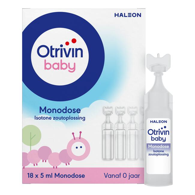 Otrivin Baby Zoutoplossing Monodose bij een Verstopte Neus 18 x 5 ML