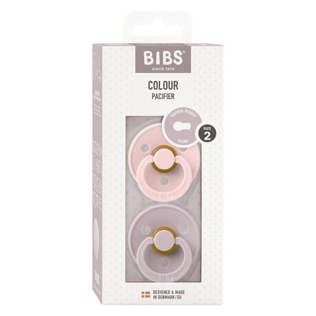 BIBS Fopspeen Two Pack Natuurlijk Rubber Blossom/Dusky Lilac Maat 2