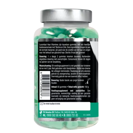 Lucovitaal Haar Vitamine Suikervrije Gummies Bosbes 60 stuks