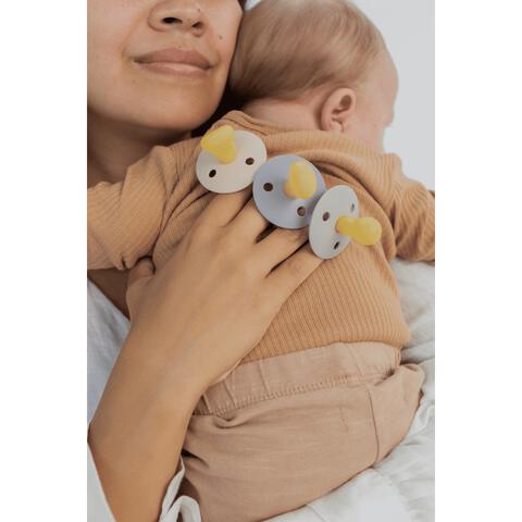 BIBS Anatomische Glow in the Dark Fopspeen 2 Pack Natuurlijk Rubber Sage/Rubber Maat 2