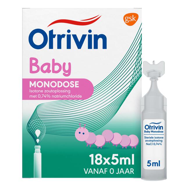 Otrivin Baby Zoutoplossing Monodose bij een Verstopte Neus 18 x 5 ML