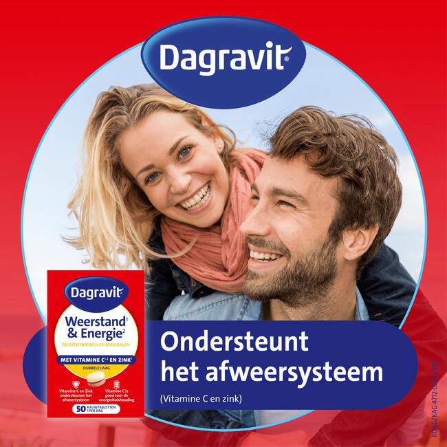 Dagravit Totaal 30 Weerstand & Energie 50 kauwtabletten