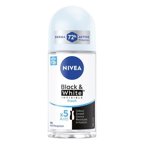 NIVEA Black & White Invisible Pure Deodorant Roller 50 ML