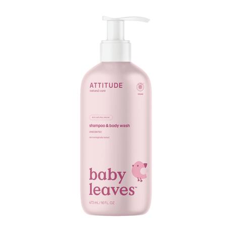 ATTITUDE Baby Leaves 2-in-1 Shampoo & Body Wash Unscented 473 ML