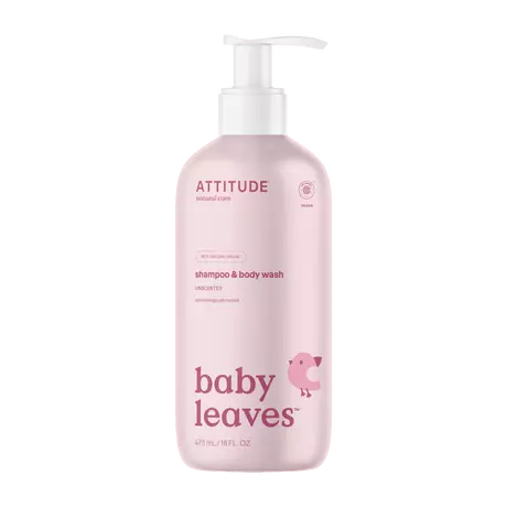 ATTITUDE Baby Leaves 2-in-1 Unscented Shampoo & Body Wash 473 ML