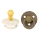 BIBS Colour Fopspeen Rond Latex Maat 1 Ivory/Dark Oak 2 stuks