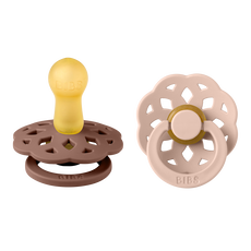BIBS Boheme Fopspeen Rond Latex Maat 2 Woodchuck/Blush 2 stuks