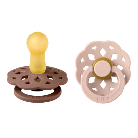 BIBS Boheme Fopspeen Rond Latex Maat 2 Woodchuck/Blush 2 stuks