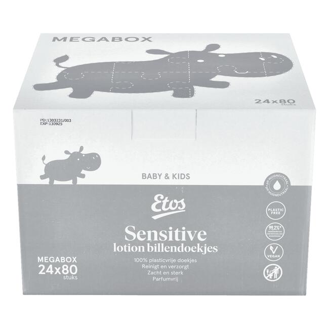 Raad meer meditatie Etos Baby Lotion Billendoekjes Sensitive Plasticvrij Megabox 1920 EA | Etos