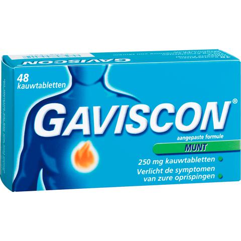 Gaviscon Kauwtabletten Pepermunt Maagzuurremmers 48 Stuks