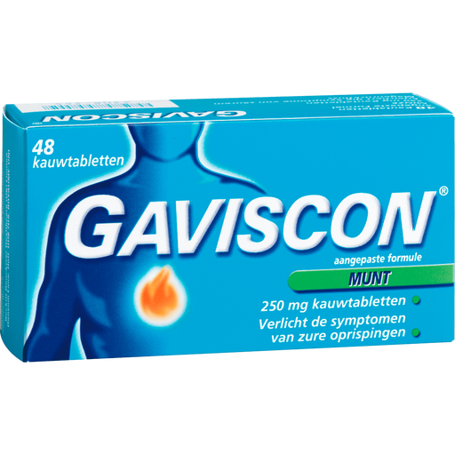 Gaviscon Kauwtabletten Pepermunt Maagzuurremmers 48 Stuks