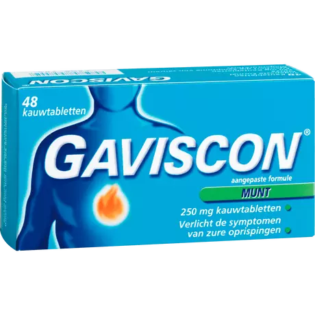 Gaviscon Kauwtabletten Pepermunt Maagzuurremmers 48 Stuks