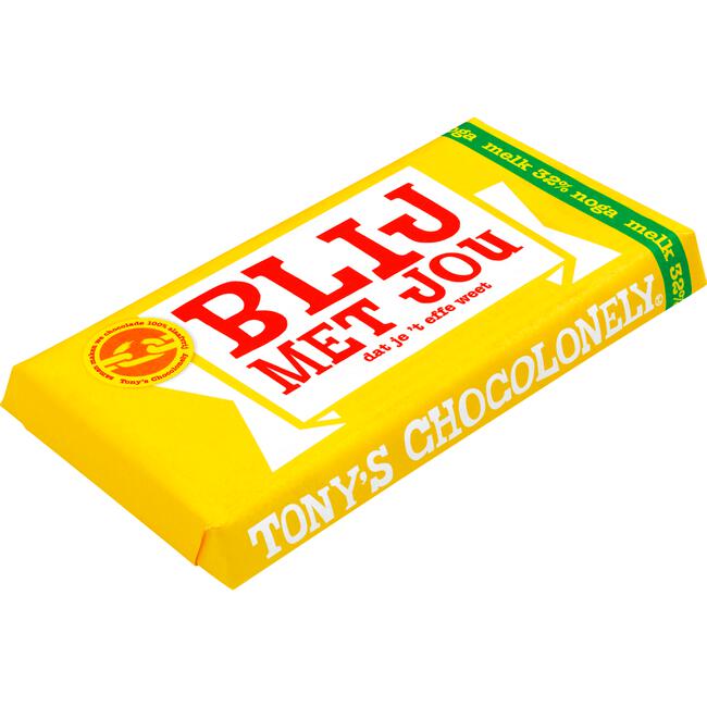 Tony's Chocolonely Chocolade Reep Melk Noga Liefde