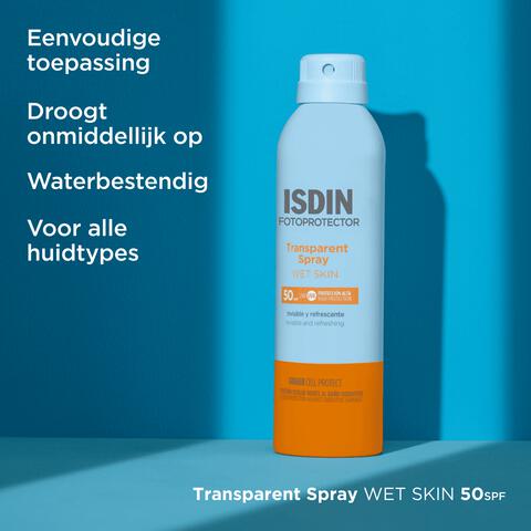 ISDIN Transparent Zonnebrand Spray Wet Skin SPF50 250 ML  