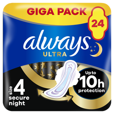 Always Maandverband Ultra Secure Night Wings Giga Pack 24 stuks
