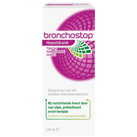 Bronchostop Hoestdrank bij Vastzittende Hoest en Keelpijn 120 ML