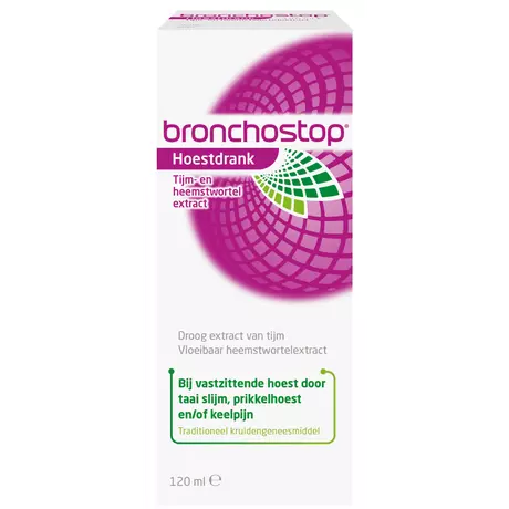Bronchostop Hoestdrank bij Vastzittende Hoest en Keelpijn 120 ML