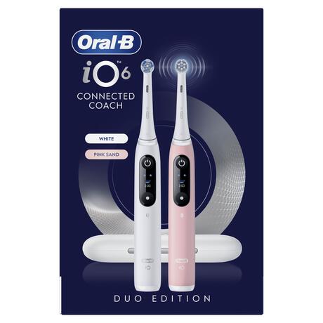 Oral-B iO 6 Wit & Roze Duo Elektrische Tandenborstels