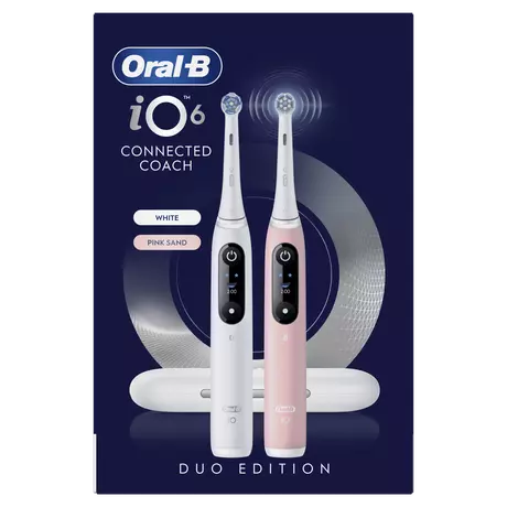 Oral-B iO 6 Wit & Roze Duo Elektrische Tandenborstels