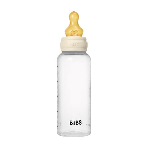 BIBS Babyfles 270 ML Ivory met Latex speen en opvouwbaar trechtertje