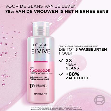 L'Oréal Paris Elvive Ultimate Glycolic Hair Gloss 5 Minuten Lamellaire Verzorging 200 ML