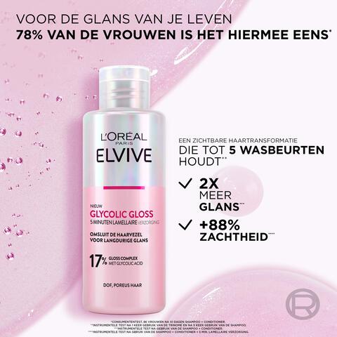 L'Oréal Paris Elvive Ultimate Glycolic Hair Gloss 5 Minuten Lamellaire Verzorging 200 ML