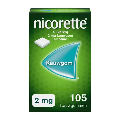 Nicorette Suikervrij Kauwgom 2  MG 105 stuks