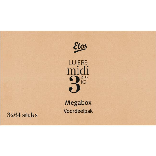 Etos Woezel & Pip Luiers Midi Megabox Voordeelpak Maat 3 4-9 kg 192 stuks