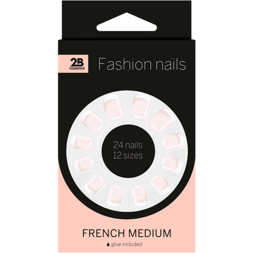 2B Fashion Nails Kunstnagels French Medium 24 stuks
